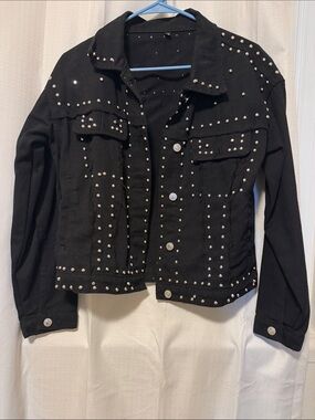 Amazon Black Studded Jean Jacket